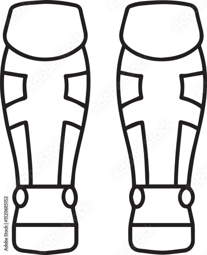 Leg pads outline vector illustration, line art