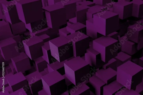 Abstract Purple Cube 3D Render A Visual Exploration of Geometric Forms and Depth