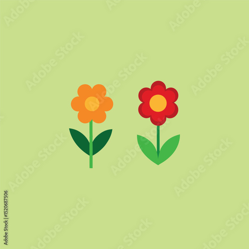 vector illustration of a red flower