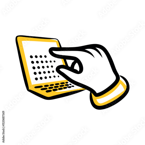laptop with hands finger direction