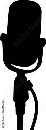 black silhouette of a mike