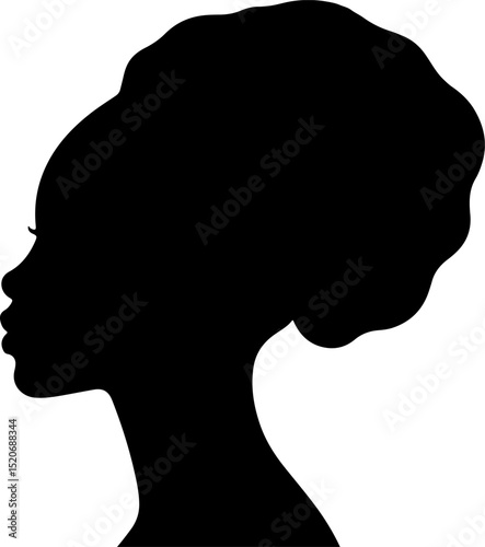 Elegant African Woman Head Silhouette: A Portrait of Strength, Beauty, and Cultural Heritage.