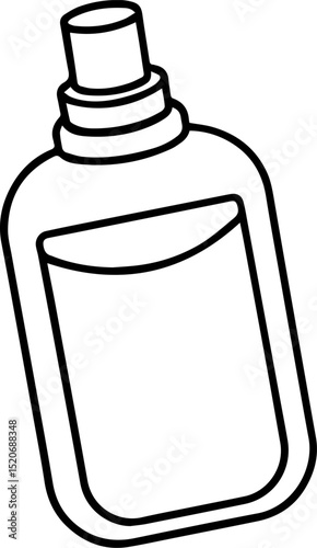 Toner Bottle Outline Vector Illustration, Line Art
