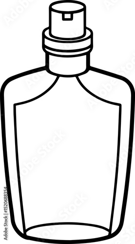 Toner Bottle Outline Vector Illustration, Line Art
