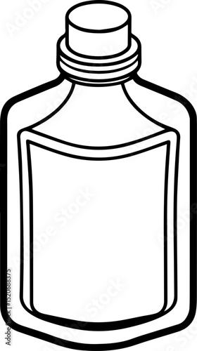 Toner Bottle Outline Vector Illustration, Line Art
