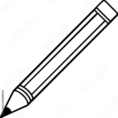 Eyeliner Pencil Black Outline Vector and Illustration, Coloring Book Page