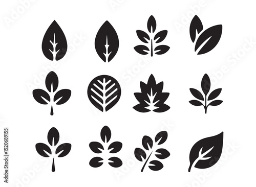 Wallpaper Mural Leaves of trees and plants. Leaves icon. Collection green leaf. Vector illustration eps 10 Torontodigital.ca