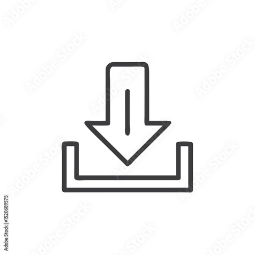 Download Arrow Icon for Software Websites, Mobile Apps, File Sharing Platforms and Digital Content Distribution - Data Transfer Interface Element