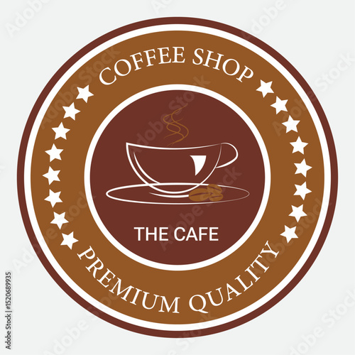 Vintage Coffee Shop Logo Badge – Coffee Branding Logo – Premium Café Emblem Design