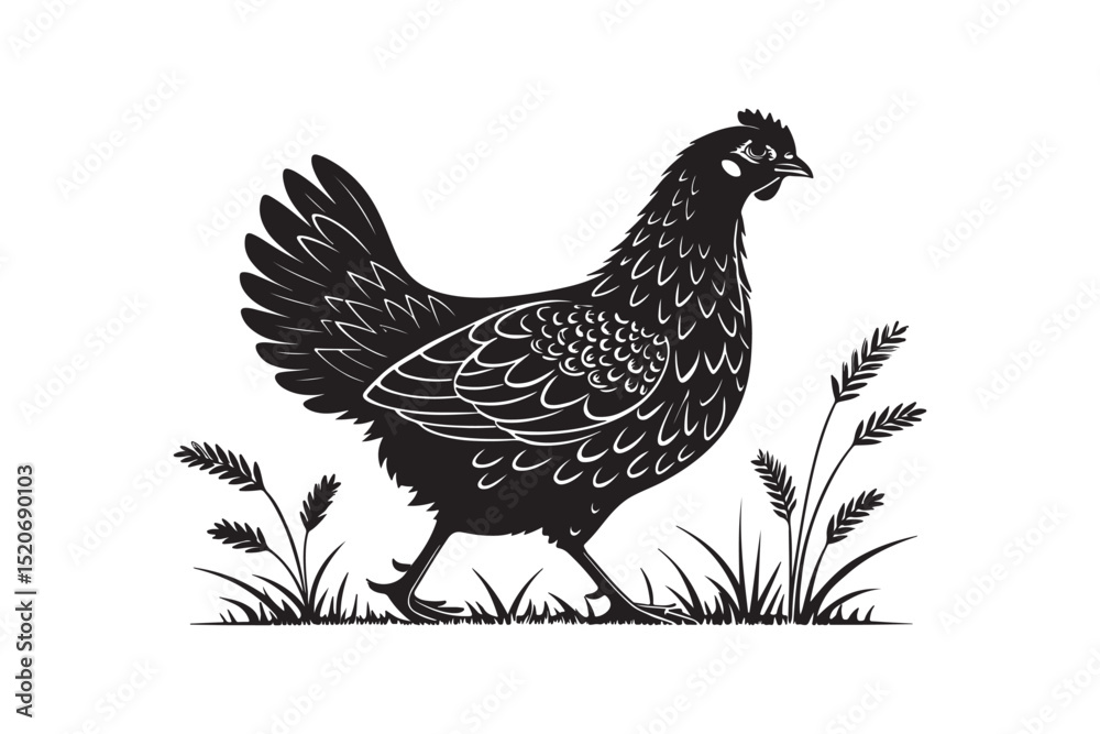 Obraz premium Elegant Hen Silhouette