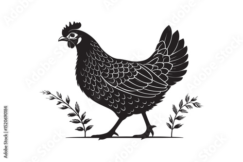 Elegant Hen Silhouette