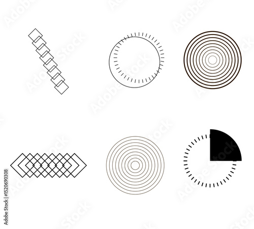 vector illustration of a set of abstract geometric shapes