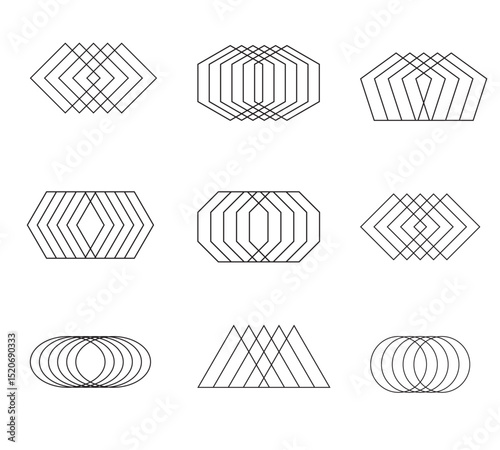 set of abstract geometric shapes