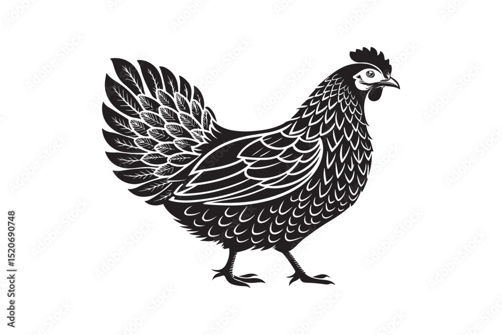Fototapeta premium Elegant Hen Silhouette
