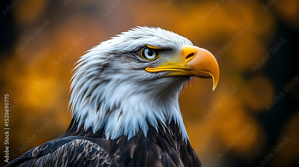 Obraz premium Close-up portrait of a bald eagle.