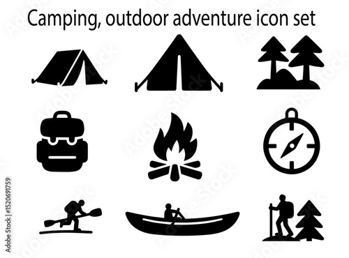 set of camping icons