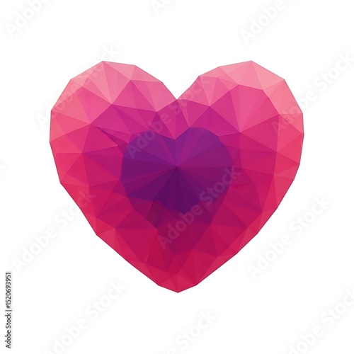 Wallpaper Mural Abstract Pink and Purple Low Poly Heart Shape Design for Valentine s Day Torontodigital.ca