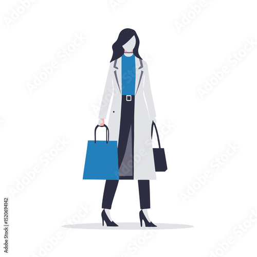 a woman in a trendy outfit carrying a designer shopping bag