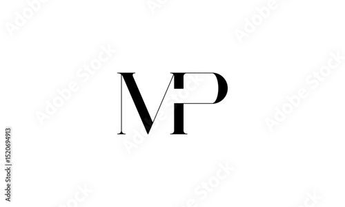 MP initial letters, monogram logo