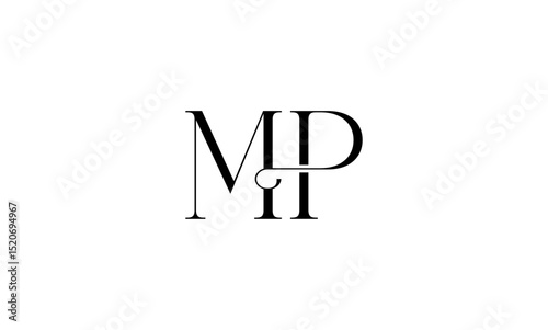MP initial letters, monogram logo