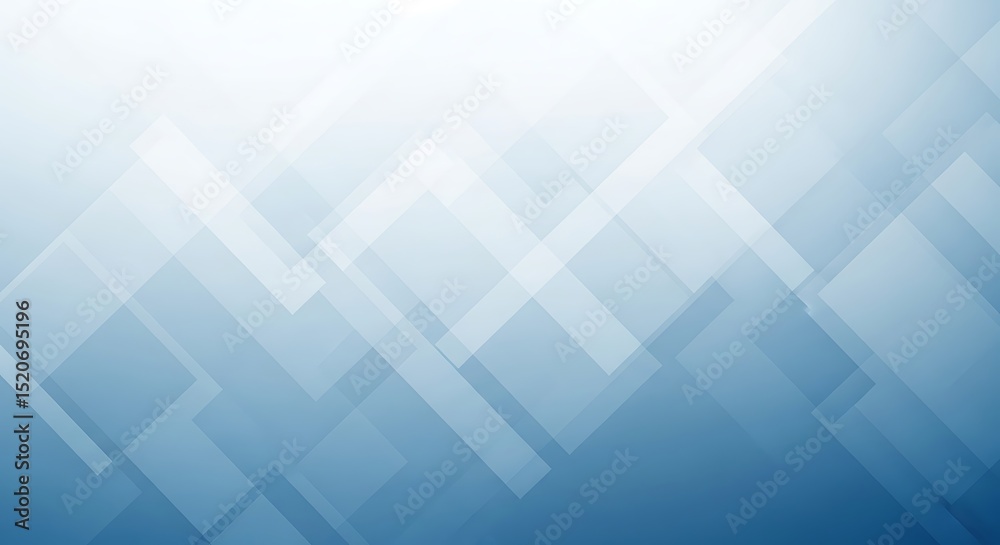 Obraz premium Abstract Blue and White Geometric Background with Overlapping Squares and Rectangles