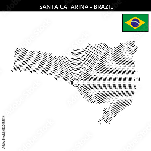 Small circular dotted map of santa-catarina in Brazil