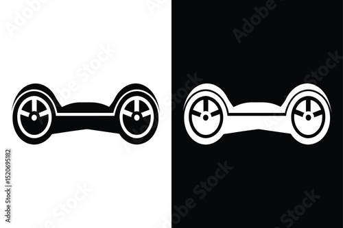 Futuristic Hoverboard Glyph Icon. Tech Mobility Vector Illustration