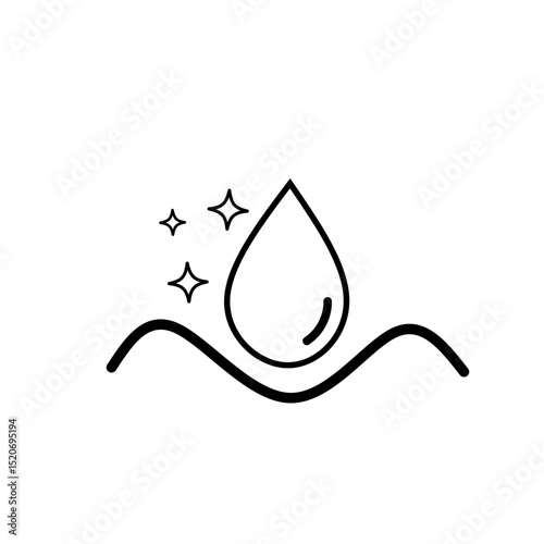 skin icon vector design template. Moisturizer stickers and badges for cosmetic products. Moisturizer line icon, vector pictogram of moisturizing cream or cosmetic face mask. Vector icon illustration.