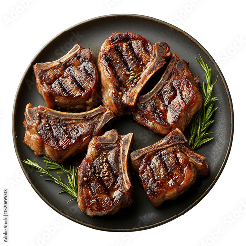 Lamb chops on a plate