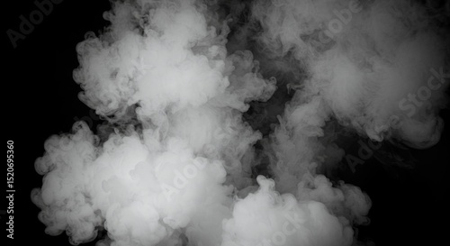 Abstract Smoke Clouds on Black Background for Compositing