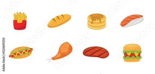 Fast food set vector illustration