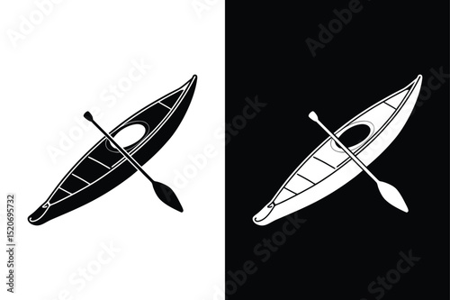 Top View Kayak Icon. Clean Vector Design for Kayaking Logos