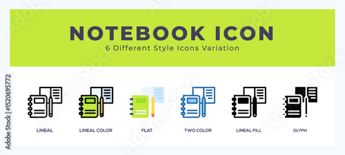 Notebook set of vector icon. For web. and mobile app