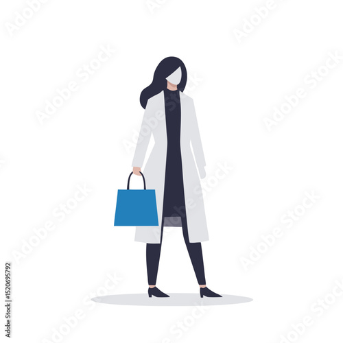a woman in a trendy outfit carrying a designer shopping bag