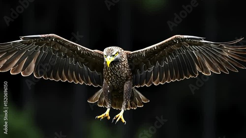 an eagle flying on a black background footage