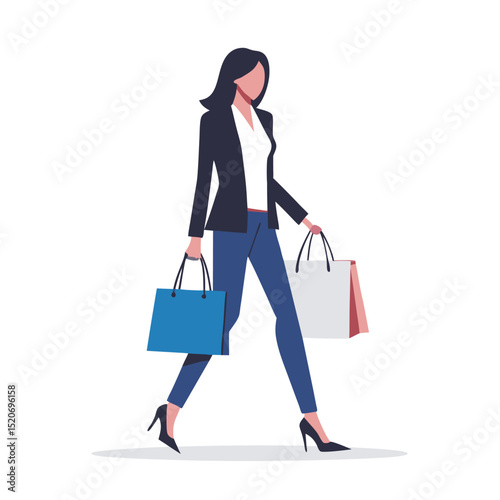 a woman in a trendy outfit carrying a designer shopping bag