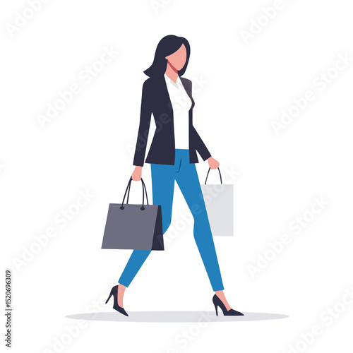 a woman in a trendy outfit carrying a designer shopping bag