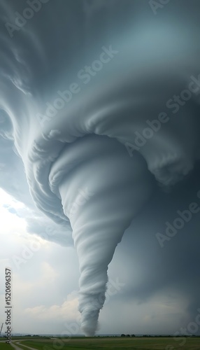 very large tornado cloud in the sky