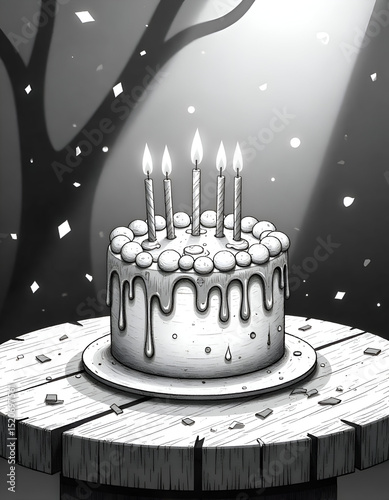 birthday cake with candles