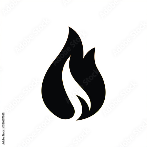 Fire sign vector design. Fire glyph icon design
