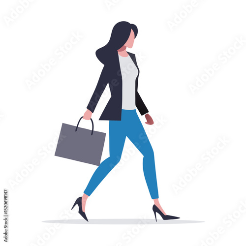 a woman in a trendy outfit carrying a designer shopping bag