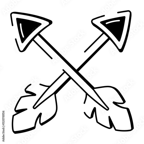 A drawing style icon of crossbow bolt
