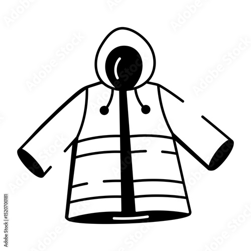A sketchy style icon of raincoat
