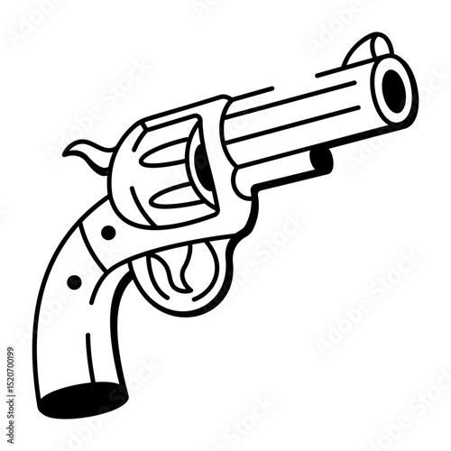 A hand drawn style icon of revolver
