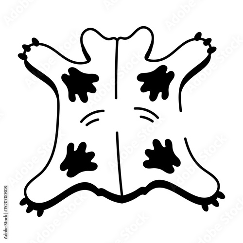 A hand drawn style icon of bear pelt

