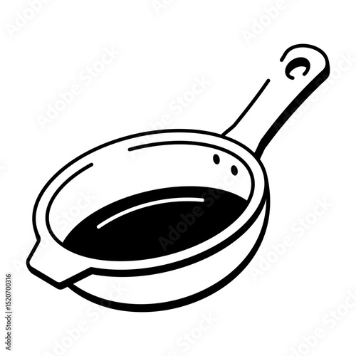 A sketchy style icon of frying pan
