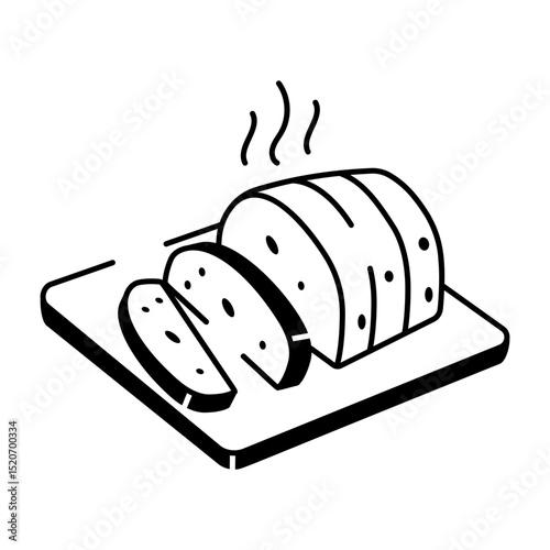 A doodle style icon of smoked meat