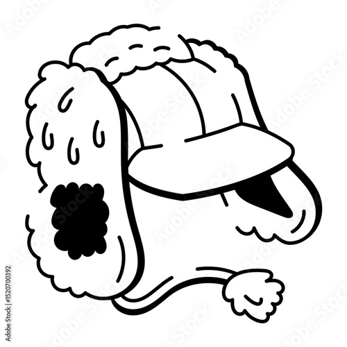 A drawing style icon of trapper hat
