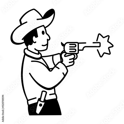  A doodle style icon of shooting
