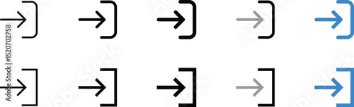 Set of Simple Entry Icons in Different Colors